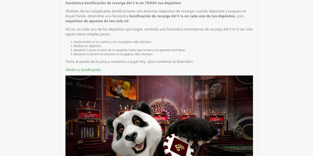 bono de casino royal panda