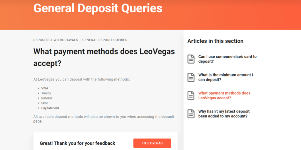 leovegas depositar dinero