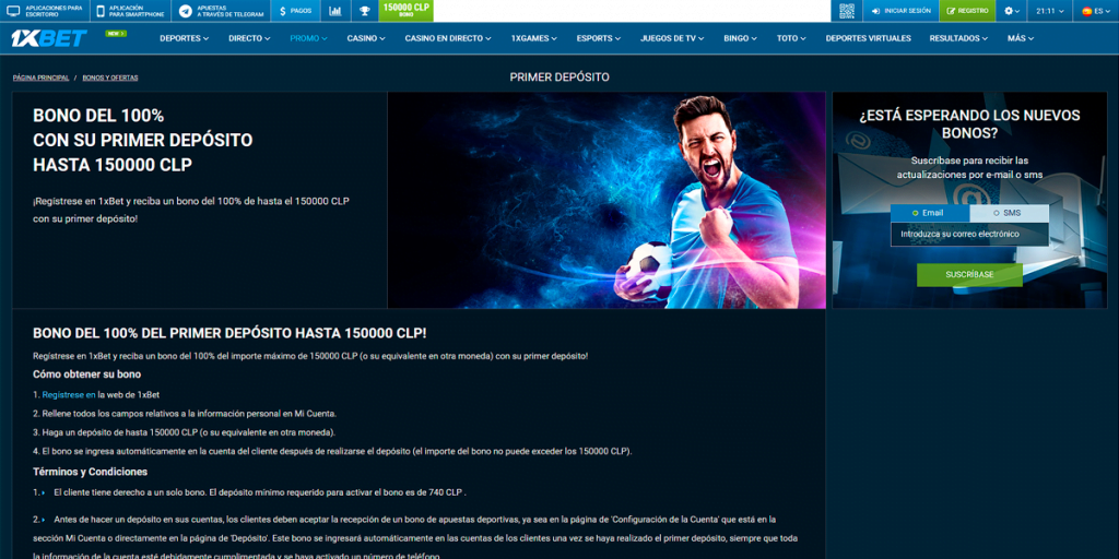 cuenta registrar nueva 1xbet chile