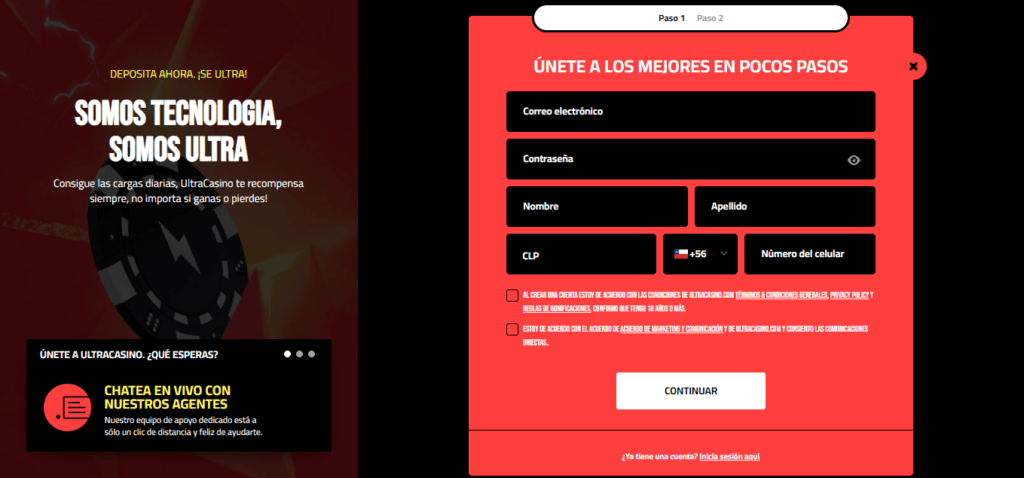 ultracasino como registrarse