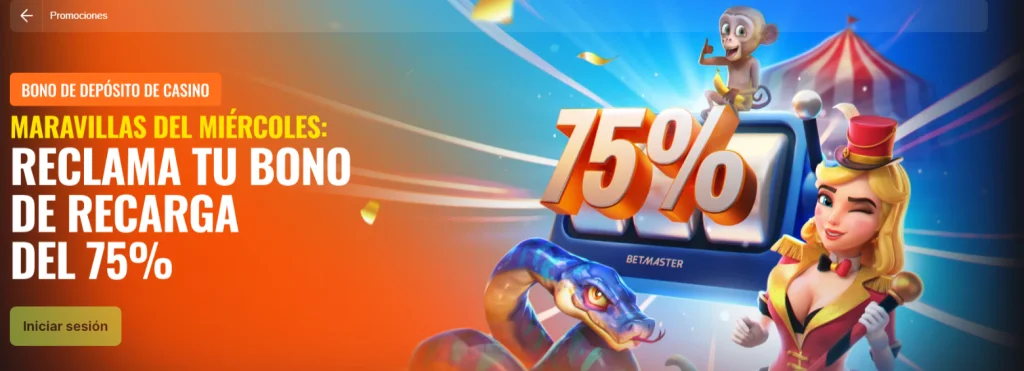 betmaster bono miércoles casino