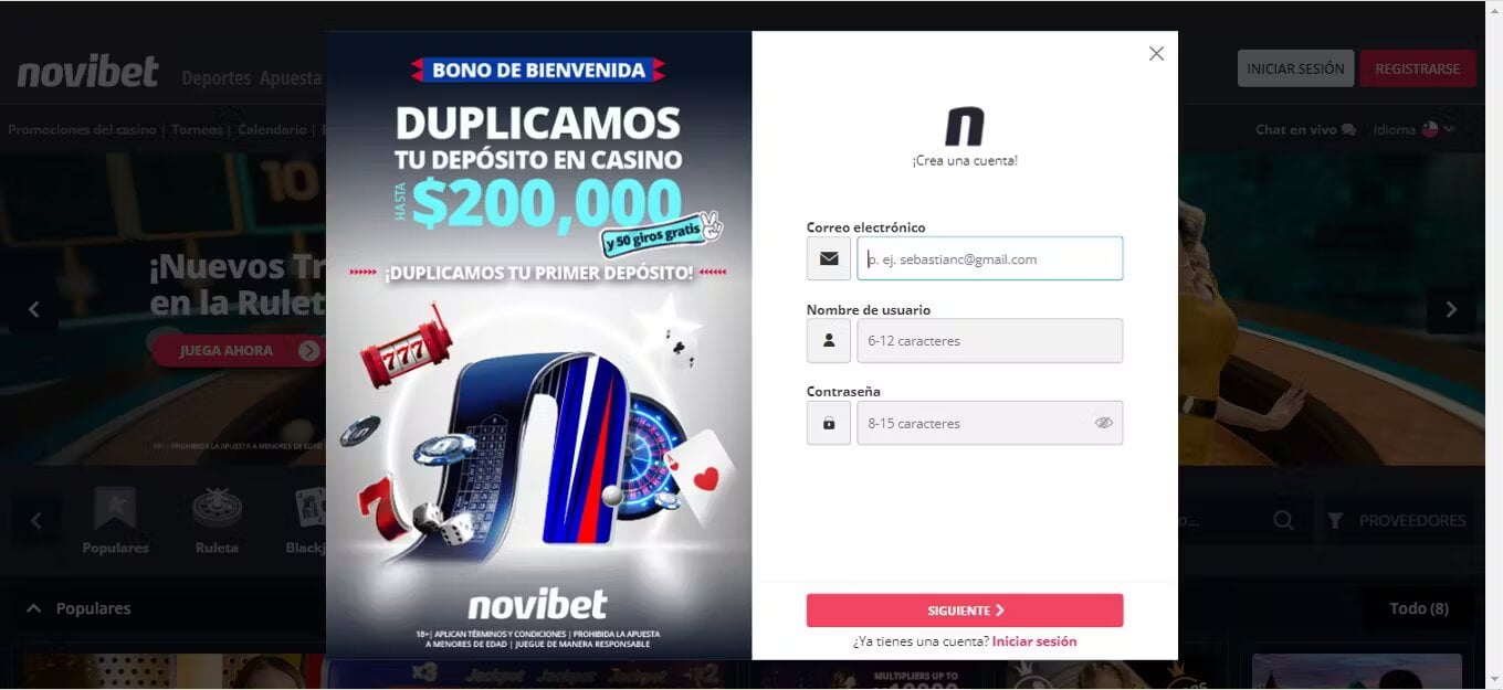 novibet registro