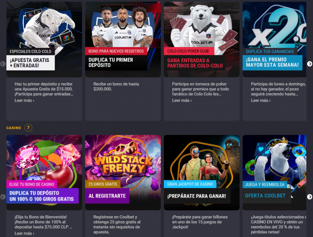 todos los bonos de coolbet